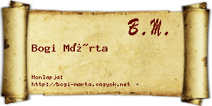 Bogi Márta névjegykártya