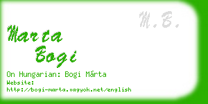 marta bogi business card