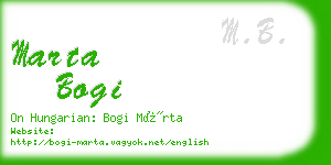marta bogi business card